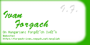 ivan forgach business card